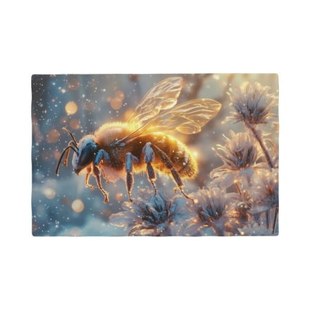 Placemats Set of 4 Winter snowy cute bee A Heat Resistant Non - Slip Place mats Waterproof table mat for Kitchen Dining-6片装
Placemats Set of 4 Winter snowy cute bee A Heat Resistant Non - Slip Place mats Waterproof table mat for Kitchen Dining-6片装