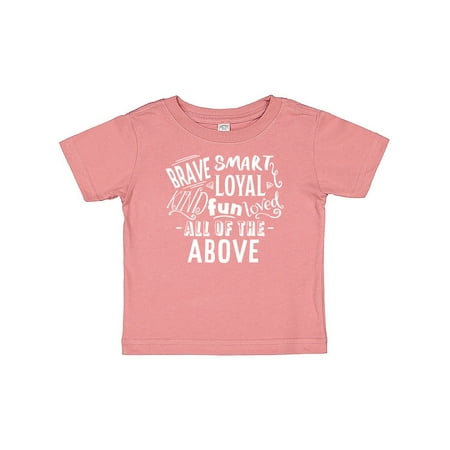 Inktastic Brave Smart Loyal Kind Fun Loved All of the Above Gift Baby Boy or Baby Girl T-Shirt
Inktastic Brave Smart Loyal Kind Fun Loved All of the Above Gift Baby Boy or Baby Girl T-Shirt