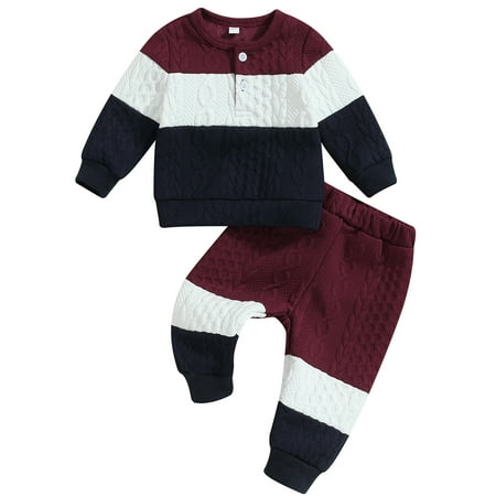 Wallarenear Baby Boys Sweatsuit Cable Knit Button Sweater Pullover Tops Elastic Waist Pants
Wallarenear Baby Boys Sweatsuit Cable Knit Button Sweater Pullover Tops Elastic Waist Pants