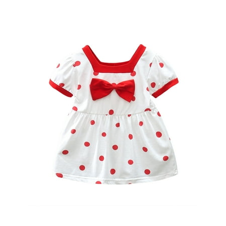 Binwwede Infant Princess Dress Dot Print Square Neck Short Sleeve Bowknot Summer Dress
Binwwede Infant Princess Dress Dot Print Square Neck Short Sleeve Bowknot Summer Dress