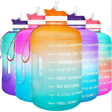 Gallon Motivational Water Bottle Wide Mouth with Straw & Time Marked to Drink More Daily - BPA Free Reusable Gym Sports Outdoor Large 128OZ/73OZ Capacity
Gallon Motivational Water Bottle Wide Mouth with Straw & Time Marked to Drink More Daily - BPA Free Reusable Gym Sports Outdoor Large 128OZ/73OZ Capacity