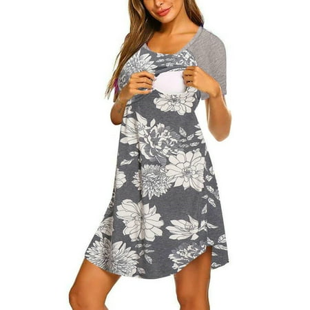 JustVH Women Printed Short Sleeve Maternity Breast-Feeding Dress Lactation Positioning Short Dress
JustVH Women Printed Short Sleeve Maternity Breast-Feeding Dress Lactation Positioning Short Dress