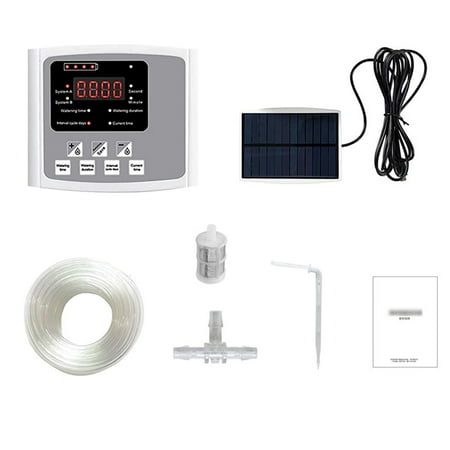 Garden Drip Irrigation Device Kit Solar Powered(Single Pump 10M Gray)