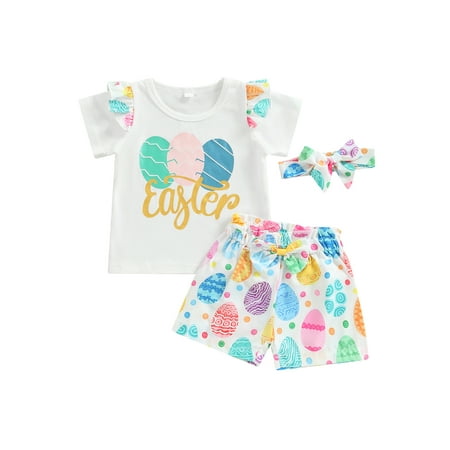 Sunisery Easter Kids Girls Outfits Summer Egg Letter Print Short Sleeve T-Shirt and Casual Bow Shorts Headband Children Set
Sunisery Easter Kids Girls Outfits Summer Egg Letter Print Short Sleeve T-Shirt and Casual Bow Shorts Headband Children Set