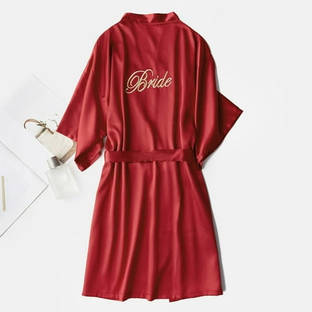 Lingerie For Women Soild Satin Sleepwear Pajamas Bathrobe Nightgown For Bride Wedding Party
Lingerie For Women Soild Satin Sleepwear Pajamas Bathrobe Nightgown For Bride Wedding Party