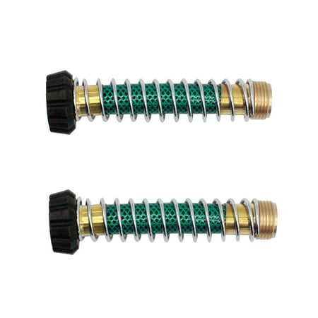 Garden Hose Coiled Spring Protector with Solid Brass Faucet Hoses 2Pcs