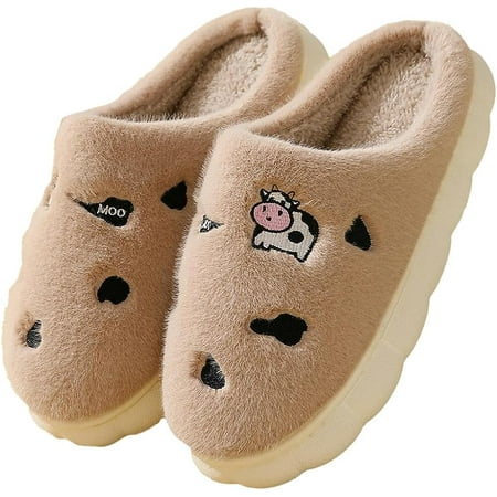 Fluffy House Slippers for Women Men Cute Cow Slippers Warm Plush Non-slip Memory Foam Slippers Indoor
Fluffy House Slippers for Women Men Cute Cow Slippers Warm Plush Non-slip Memory Foam Slippers Indoor