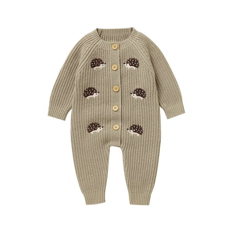 Michellecmm Baby Girls Boys Sweater Rompers Hedgehog Pattern Buttons Long Sleeve Toddler Fall Bodysuits Jumpsuits
Michellecmm Baby Girls Boys Sweater Rompers Hedgehog Pattern Buttons Long Sleeve Toddler Fall Bodysuits Jumpsuits
