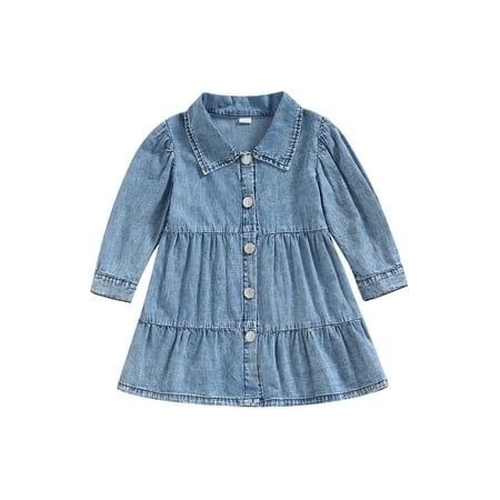 Ma&Baby Toddler Girls Spring Autumn Casual Denim Dress Long Sleeve Lapel Single-breasted A-line Dress
Ma&Baby Toddler Girls Spring Autumn Casual Denim Dress Long Sleeve Lapel Single-breasted A-line Dress