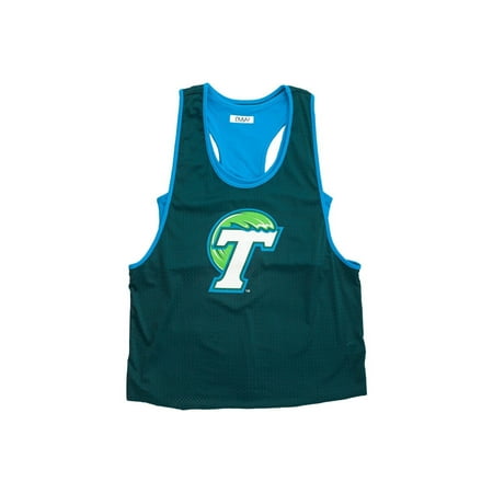 Tulane University Mesh Tank with Attached Sporty Bralette- Green Wave