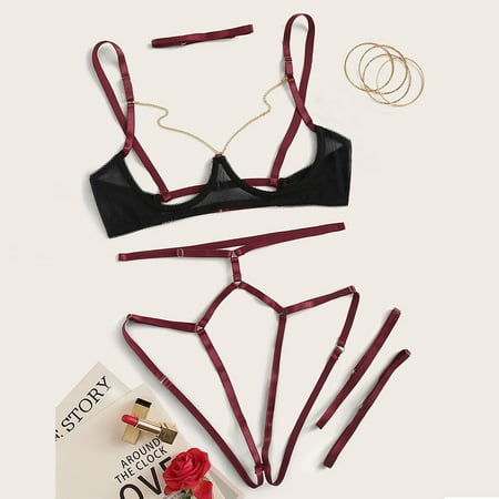 Underwear Women Sexy Exquisite Mesh Lingerie Bra+Garter+Briefs Set Babydoll Cut-Out Sleepwear Underwear
Underwear Women Sexy Exquisite Mesh Lingerie Bra+Garter+Briefs Set Babydoll Cut-Out Sleepwear Underwear