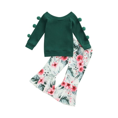 Musuos 3Pcs Baby Autumn Outfits Solid Color Long Sleeves Tops + Flower Print Bell-Bottom Pants for Little Girls 9 Months to 4 Years
Musuos 3Pcs Baby Autumn Outfits Solid Color Long Sleeves Tops + Flower Print Bell-Bottom Pants for Little Girls 9 Months to 4 Years