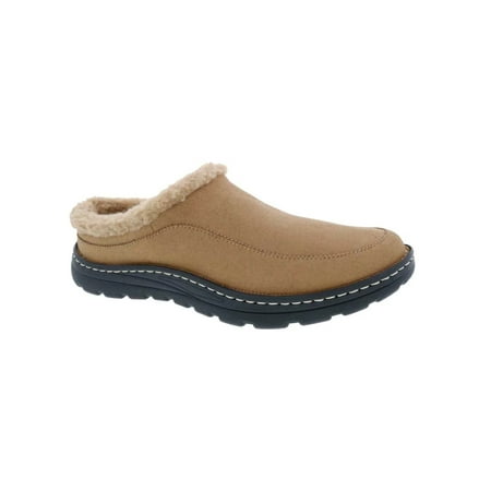 DREW PALMER MEN CLOG SHOE IN CAMEL MICROSUEDE