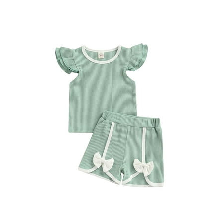 TheFound Summer Lovely Kids Girls 2pcs Clothes Sets Ruffles Fly Sleeve Solid T Shirts Tops+Bowknot High Waist Shorts
TheFound Summer Lovely Kids Girls 2pcs Clothes Sets Ruffles Fly Sleeve Solid T Shirts Tops+Bowknot High Waist Shorts