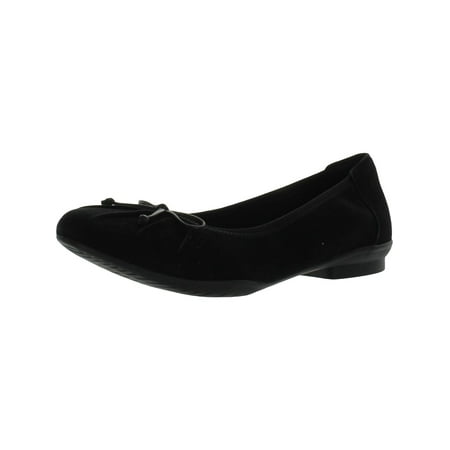 Clarks Womens Sara Aster Suede Slip-On Ballet Flats