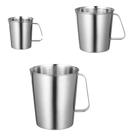 Limnyves Stainless Steel Measuring Cups 3 Pack Measuring Pitcher with Handle Measuring Cup with Markings for Latte Art Container
Limnyves Stainless Steel Measuring Cups 3 Pack Measuring Pitcher with Handle Measuring Cup with Markings for Latte Art Container