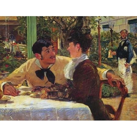 Couple at Pere Lathuille Rolled Canvas Art - Edouard Manet (11 x 14)