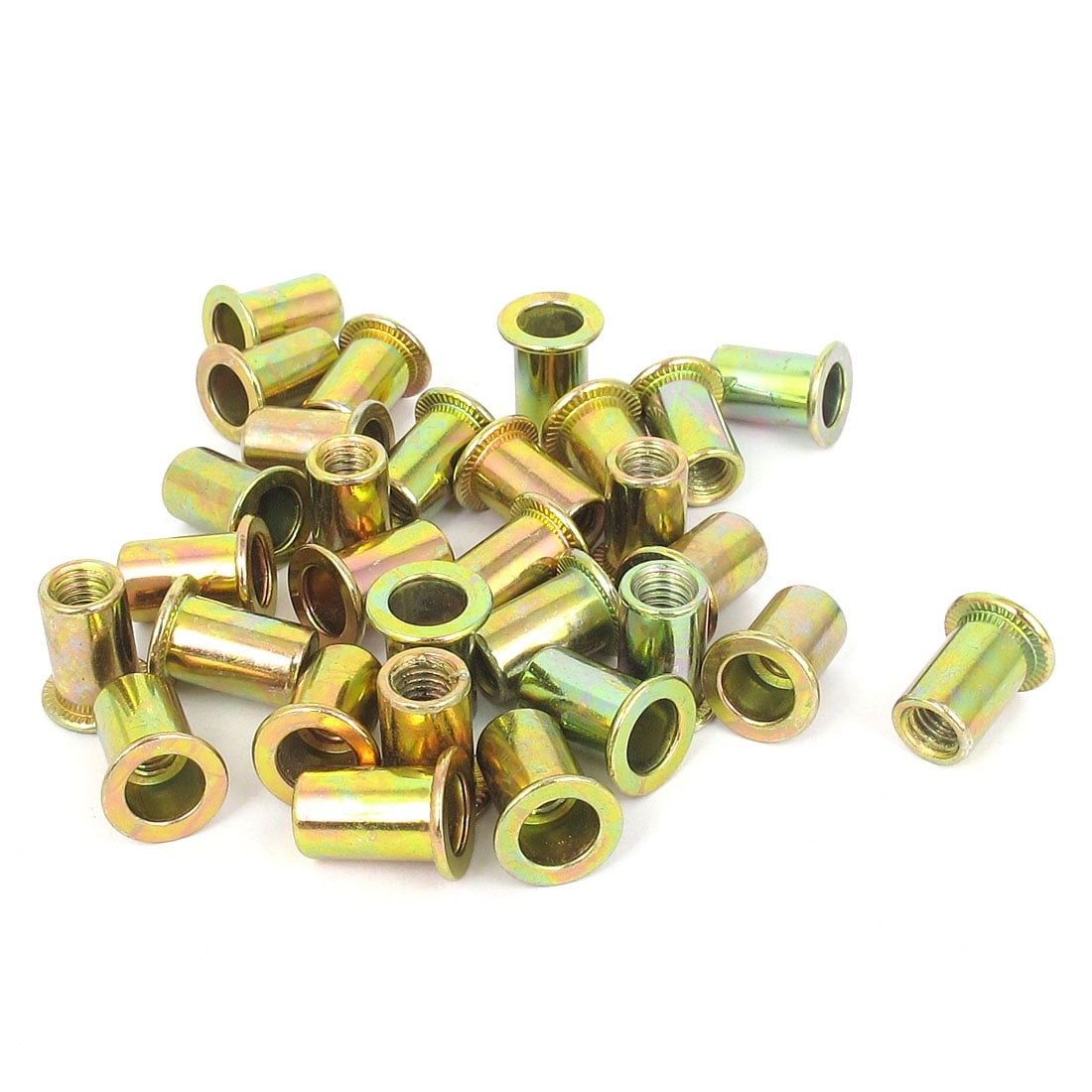 30pcs M6x15mm Countersunk Head Threaded Inserts Blind Rivet Nuts