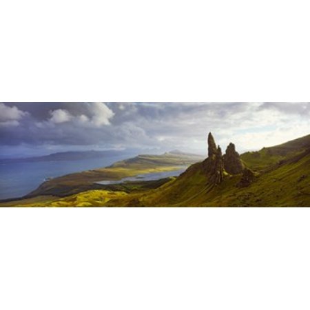 Clouds over the Old Man of Storr Portree Isle Of Skye Inner Hebrides Highlands Region Scotland Stretched Canvas - Panoramic Images (36 x 13)