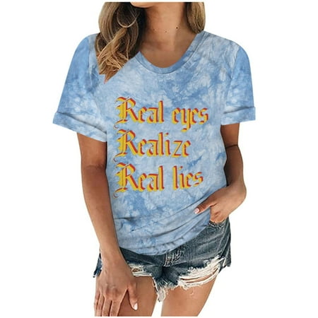 Women s Shirt Tees Round Neck Short Sleeve T Shirt Letter Print Tie-dye T-shirt Tops Blouse Gift For Women Maternity Shirts Blue XXL
Women s Shirt Tees Round Neck Short Sleeve T Shirt Letter Print Tie-dye T-shirt Tops Blouse Gift For Women Maternity Shirts Blue XXL