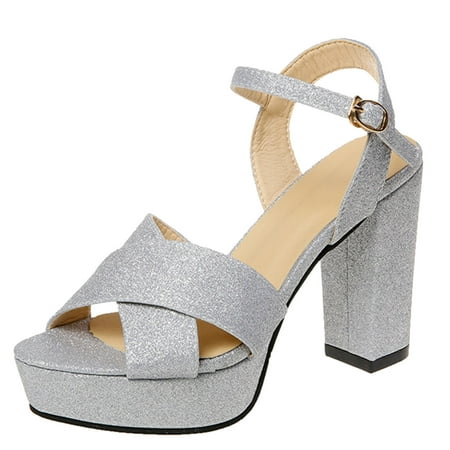 Pgeraug womens slippers High Solid Heel Women Fashion Mouth Thick Color Platform Buckle Sandals Fish Women s sandals mens slippers Silver 38
Pgeraug womens slippers High Solid Heel Women Fashion Mouth Thick Color Platform Buckle Sandals Fish Women s sandals mens slippers Silver 38