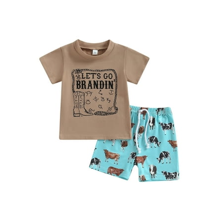 Kids Baby Boys Summer Clothes Sets 2pcs Letter Print Short Sleeve T-shirt Cow Head Casual Elastic Shorts Set 6-12 Months
Kids Baby Boys Summer Clothes Sets 2pcs Letter Print Short Sleeve T-shirt Cow Head Casual Elastic Shorts Set 6-12 Months