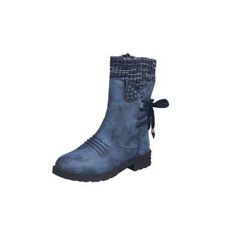 SIMANLAN Womens Military Lace Up Combat Boots Ankle Mid Calf Knitted Collar Boots with Rubber Sole Navy Blue 5
SIMANLAN Womens Military Lace Up Combat Boots Ankle Mid Calf Knitted Collar Boots with Rubber Sole Navy Blue 5