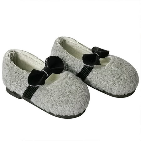 Pair of Cute Plush Handcrafted for Doll Boots Lace Shoes Fit for 12 Dolls