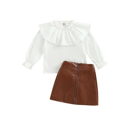 Ma&Baby Toddler Kids Baby Girls Fall Outfits Stand Up Collar Flounce Long Sleeve Blouse + PU Leather Skirt Set
Ma&Baby Toddler Kids Baby Girls Fall Outfits Stand Up Collar Flounce Long Sleeve Blouse + PU Leather Skirt Set