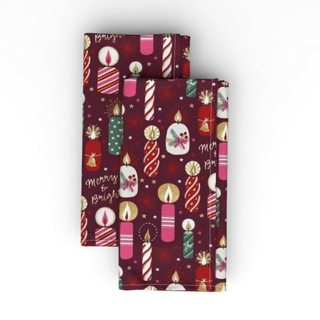 Cotton Sateen Dinner Napkins (Set of 2) - Christmas Candles Typography Dark Red Text Festive Celebrations Christmas Eve Advent Sparkle Look Print Cloth Dinner Napkins by Spoonflower
Cotton Sateen Dinner Napkins (Set of 2) - Christmas Candles Typography Dark Red Text Festive Celebrations Christmas Eve Advent Sparkle Look Print Cloth Dinner Napkins by Spoonflower