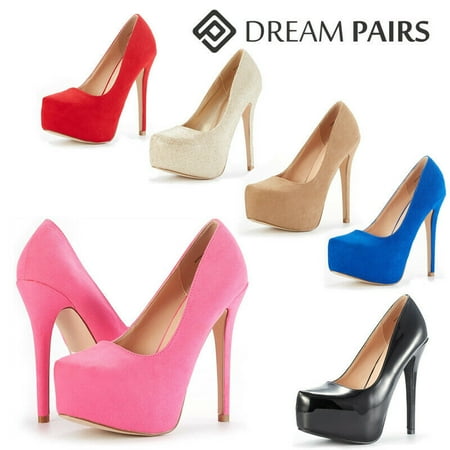DREAM PAIRS Womens Platform High Stilettos Heel Wedding Party Dress Pump Shoes