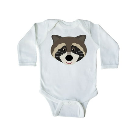 Inktastic Raccoon Animal face Gift Baby Boy or Baby Girl Long Sleeve Bodysuit