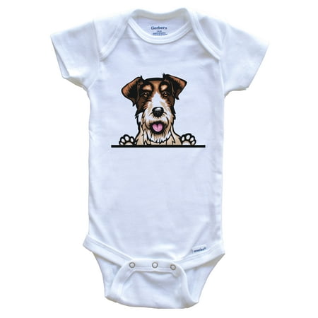 Fox Terrier Dog Breed Cute One Piece Baby Bodysuit v3 3-6 months white