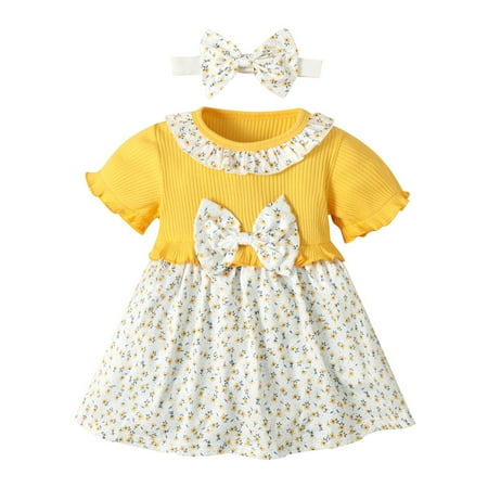 JDEFEG Junior Dresses Size 16 Toddler Girls Short Sleeve Ruffles Bowknot Floral Prints Princess Dress Headbands Set Girls Dress Clothes 12 14 Yellow 80
JDEFEG Junior Dresses Size 16 Toddler Girls Short Sleeve Ruffles Bowknot Floral Prints Princess Dress Headbands Set Girls Dress Clothes 12 14 Yellow 80