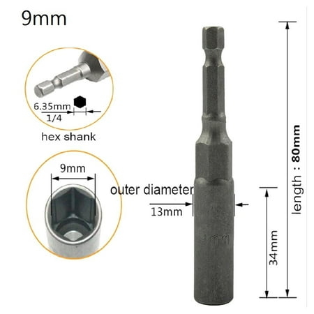 1PCS 80mm Length 1/4 Hex DriveSocket Impact Nut Bolt Drill Bits
