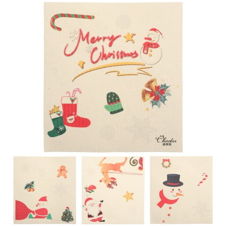 HOMEMAXS 4pcs Degradable Dish Cloth Xmas Themed Cleaning Towel Water Absorbable Wipe Cloth
HOMEMAXS 4pcs Degradable Dish Cloth Xmas Themed Cleaning Towel Water Absorbable Wipe Cloth