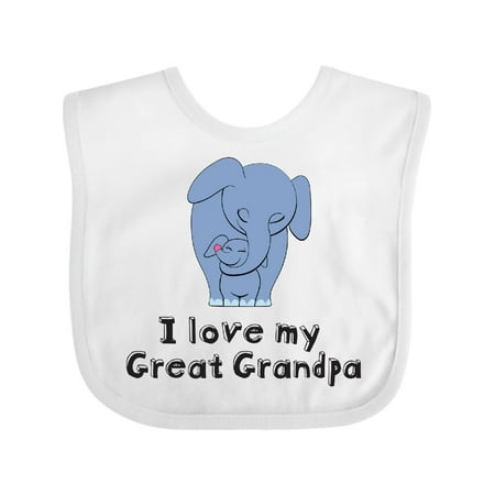 Inktastic I Love My Great Grandpa Elephant Gift Baby Boy or Baby Girl Bib