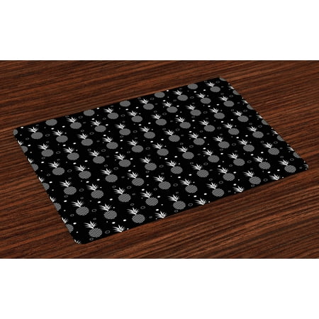 Tropical Placemats Set of 4 Monochrome Pineapples with Abstract Zigzag Design on a Greyscale Background Washable Fabric Place Mats for Dining Room Kitchen Table Decor Black and White by Ambesonne
Tropical Placemats Set of 4 Monochrome Pineapples with Abstract Zigzag Design on a Greyscale Background Washable Fabric Place Mats for Dining Room Kitchen Table Decor Black and White by Ambesonne