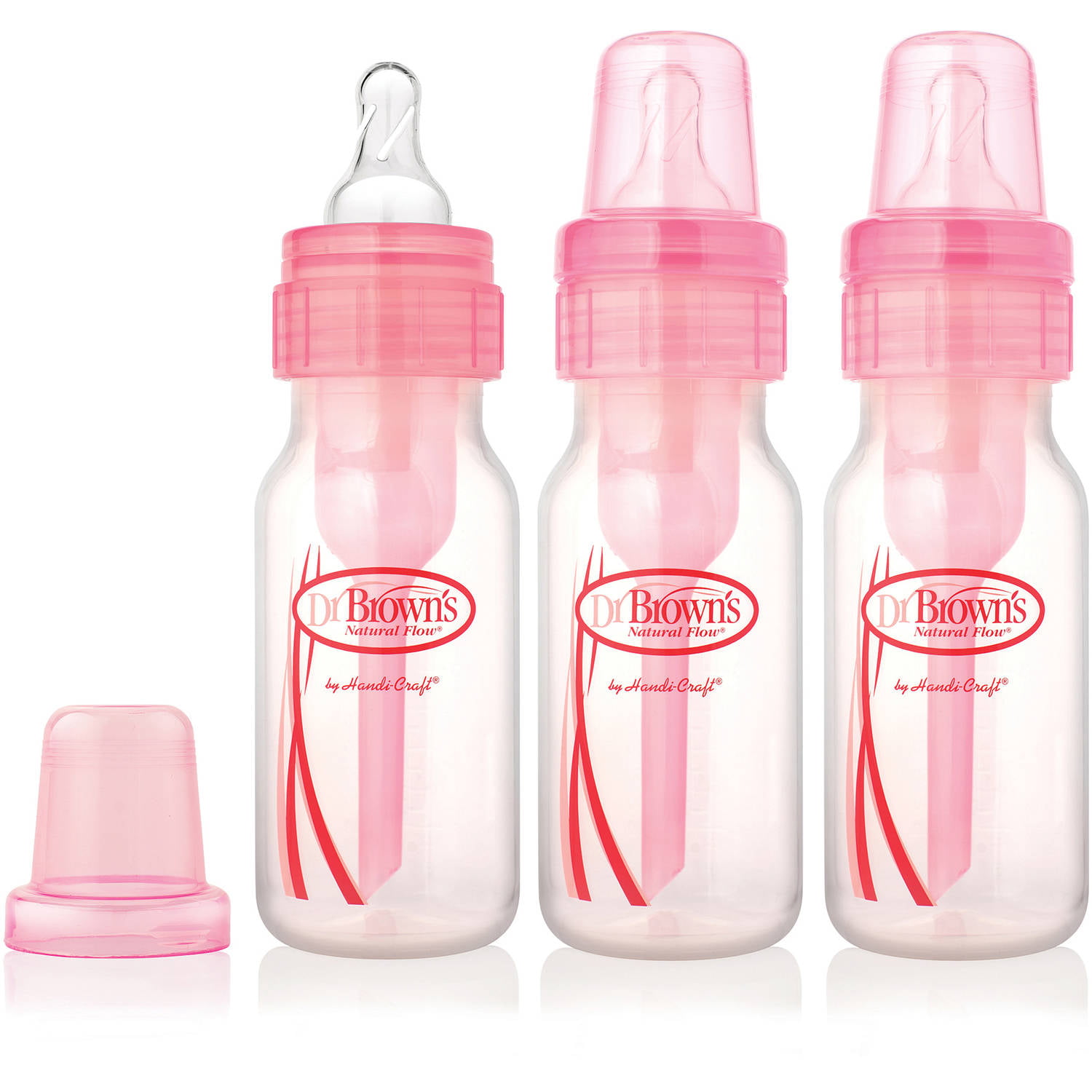 Dr. Brown\u0026#39;s Natural Flow Baby Bottles, Pink, 3-Pack, BPA-Free ...
