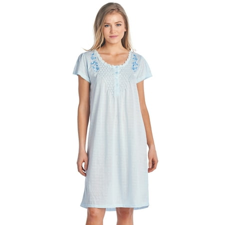 Casual Nights Women s Flowery Short Sleeve Nightgown