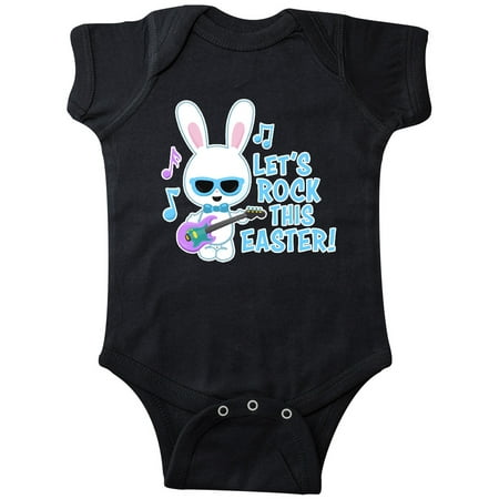 Inktastic Lets Rock This Easter with Bunny and Guitar Gift Baby Boy Bodysuit
