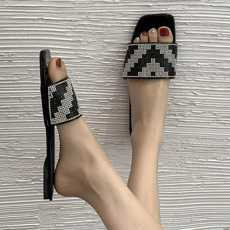 Giligiliso Clearance womens Sandals ladies Summer Fashion Leisure Rhinestone Flat Beach Slippers
Giligiliso Clearance womens Sandals ladies Summer Fashion Leisure Rhinestone Flat Beach Slippers