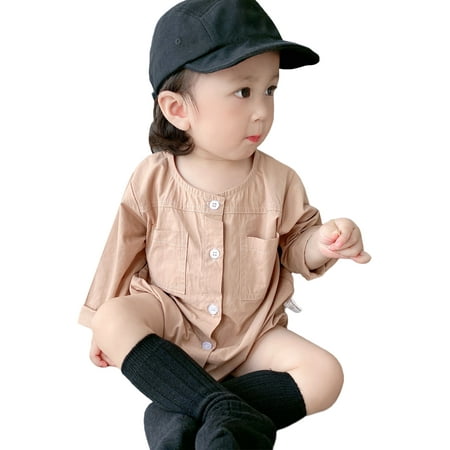 Canrulo Autumn Newborn Baby Girls Boys Cute Romper Long Sleeve Single Breasted Pocket Jumpsuit Clothes Chocolate 12-18 Months
Canrulo Autumn Newborn Baby Girls Boys Cute Romper Long Sleeve Single Breasted Pocket Jumpsuit Clothes Chocolate 12-18 Months