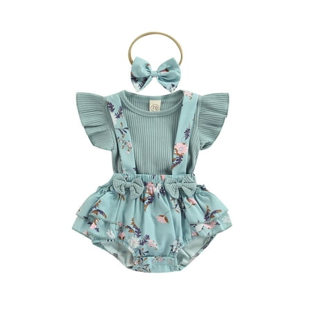 Jkerther 3pcs Lovely Baby Girls Clothes Sets 0-18M Fly Sleeve Solid T Shirts+ Floral Suspender Shorts with Headband
Jkerther 3pcs Lovely Baby Girls Clothes Sets 0-18M Fly Sleeve Solid T Shirts+ Floral Suspender Shorts with Headband