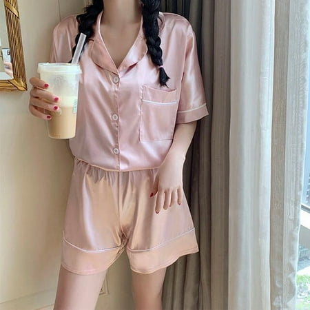 CoCopeaunt Silk Pajamas for Women Girls Summer Pyjamas Ensembles Femme Pink Soft Pijamas Sweet Sleepwear Short Sleeve Homewear
CoCopeaunt Silk Pajamas for Women Girls Summer Pyjamas Ensembles Femme Pink Soft Pijamas Sweet Sleepwear Short Sleeve Homewear