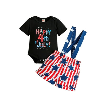 4th of July Baby Boy Outfit American Flag Romper + Star Stripe Overall Pants 2Pcs Summer Baby Clothes
4th of July Baby Boy Outfit American Flag Romper + Star Stripe Overall Pants 2Pcs Summer Baby Clothes