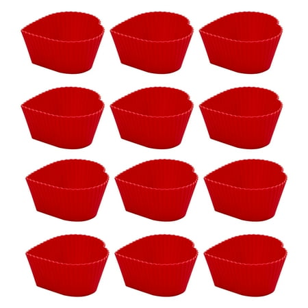 QDJZ 12Pcs Muffin Cake Molds Heat Resistant Nonstick DIY Food Grade Silicone Love Heart Shape Cupcake Molds for Dessert Shop
QDJZ 12Pcs Muffin Cake Molds Heat Resistant Nonstick DIY Food Grade Silicone Love Heart Shape Cupcake Molds for Dessert Shop
