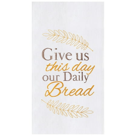 Our daily Bread Embroidered Cotton Flour Sack Kitchen Towel Dishtowel