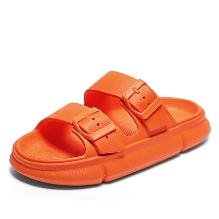 

CERYTHRINA Slides for Boys and Girls Pillow Slippers Cloud Slide Two Adjustable Buckles Anti-Slip Super Light Shower Shoes Home Sandals Water Shoes Beach slides (Little Kid/Big Kid) Orange 3536