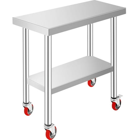 BENTISM Stainless Steel Work Table 30 x 12 x 34 In w/ Wheels Food Prep Commercial Grade 2 Layers
BENTISM Stainless Steel Work Table 30 x 12 x 34 In w/ Wheels Food Prep Commercial Grade 2 Layers